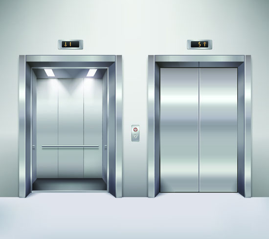 εικόνα με σύγχρονους ανελκυστήρες κτηρίου γραφείων