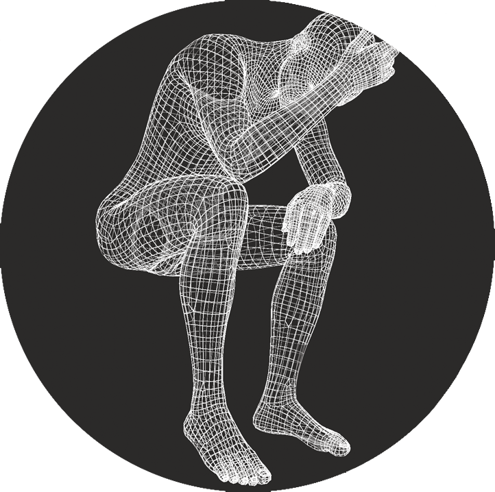 wireframe ανθρώπινου μοντέλου σε ψυχολογική δυσφορία